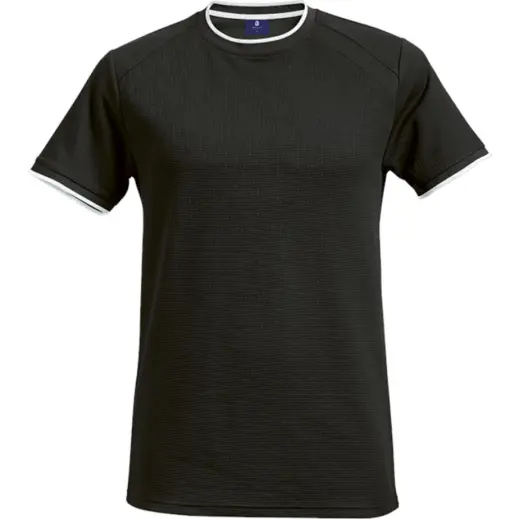 175g Polyester Eyelet Ringer T-Shirt Black